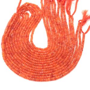 Cuentas facetadas de cornalina de alta calidad, las más vendidas, cuentas de piedras preciosas naturales de 3-4 mm, hilo de 13 pulgadas para la elaboración de joyería de verano - Product Image 6