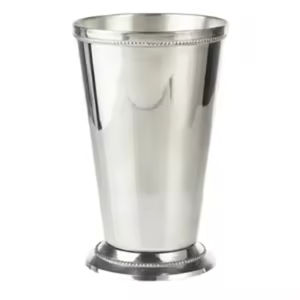 Coupe à Mint Julep en laiton plaqué argent de qualité supérieure, design classique à bord perlé, idéale pour servir des cocktails, des mojitos ou de la bière lors de fêtes et d'événements. - Product Image 1
