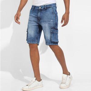 Shorts en jean amples vintage pour homme, style streetwear d'été, coupe décontractée, jorts tendance - Product Image 1