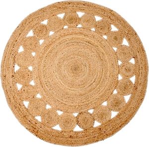 Wholesale <b>Round</b> Jute Braided Dot Rug Handwoven Reversible Boho <b>Carpet</b> for Living Room Bedroom Kitchen Patio Farmhouse OEM ODM - Product Image 1