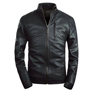 Abrigo de cuero genuino granulado negro, talla grande, chaquetas para hombre 2026 - Product Image 1