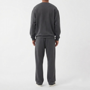 Ensemble de survêtement polaire décontracté pour homme 100 % coton, coupe ample, épaules tombantes, sweat-shirts et pantalons de survêtement, tenue de sport d'hiver pour homme - Product Image 5