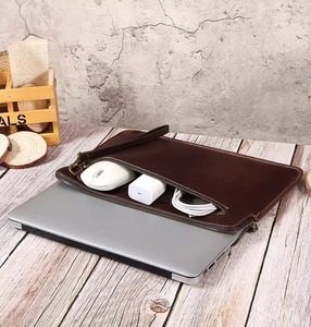 Custom Logo Modern Sling Waterproof Genuine Leather <b>Laptop</b> <b>Sleeve</b> for Unisex Business Office Use LS-0245 - Product Image 2
