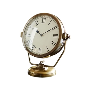 Custom Antique Metal Swivel <b>Desk</b> <b>Clock</b> Vintage Style Roman Numerals <b>Desk</b> <b>Clock</b> for Luxury Corporate Gift For Gifting - Product Image 1