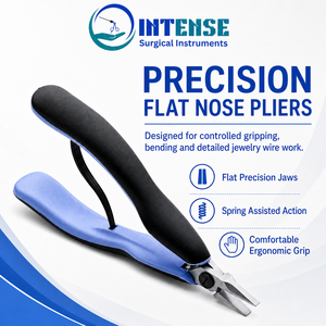 Alicates Profesionales de Punta Plana para Joyería, Acero Inoxidable, Herramienta de Precisión para Abalorios, Mango Ergonómico Antideslizante, INTENSE SURGICAL - Product Image 5