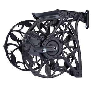 Enrouleur de tuyau d'arrosage mural décoratif en métal de 38 m avec étagère pour jardin, patio extérieur, arrosage de jardin, fournitures de jardin ODGGAD016 - Product Image 1