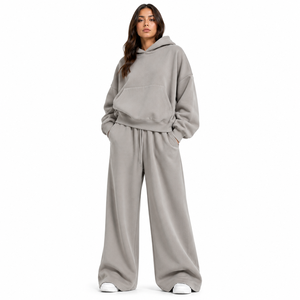 Completo da donna <span class=keywords><strong>ONE</strong></span> <span class=keywords><strong>APEX</strong></span>: Felpa con cappuccio e pantaloni della tuta a gamba larga, vestibilità regolare, antibatterico, ad asciugatura rapida, stile streetwear, in tessuto pesante French Terry - Product Image 1