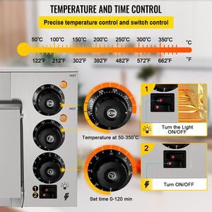 Forno Pizza Commerciale da Banco a Singolo Ripiano da 14 Pollici, 110V 1300W, Elettrico in Acciaio Inossidabile con Base in Pietra, Alimentato a Gas per Panifici - Product Image 4