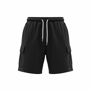 Pantalones Cortos de Verano para Hombre, Casuales, de Punto, Corte Holgado, con Cierre de Cordón, de Algodón Ecológico, Sólidos, de Secado Rápido y Transpirables - Product Image 1