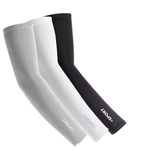 Manchons de bras roses pour femmes, protection anti-UV, légers, respirants, en Spandex et Polyester, pour le cyclisme, avec logo sur la manche droite - Product Image 2