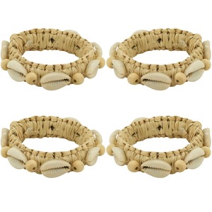 Anillo para Servilletas de Ratán con Detalles de Cuentas Marinas, Tejido a Mano, Decoración de Mesa con Temática de Playa para Comedor, Cafetería, Restaurante y Fiestas Costeras - Product Image 5