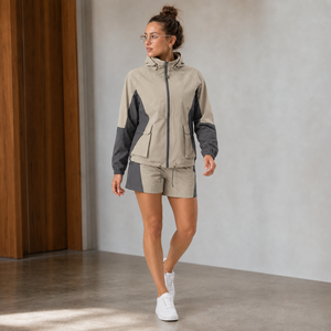 Chaqueta Cortavientos Impermeable para Mujer, Marca Privada, Conjunto de 2 Piezas, Tela Taslan, Resistente al Viento, Fabricante de Ropa OEM ODM para Exteriores - Product Image 3
