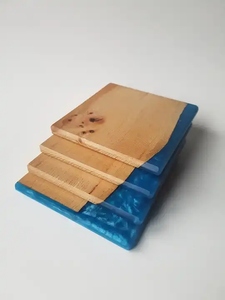 Luxury Handmade Wooden & Epoxy Resin <b>Coasters</b> Set Waterproof Heat Resistant <b>Drink</b> <b>Coasters</b> for Home Bar Hotel Decor - Product Image 3