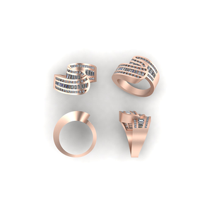 แหวนทองคำแท้ 10K ชุบทองคำขาว ประดับเพชรโมอิสซาไนต์ทรงบาแกตต์ ดีไซน์ทันสมัย ออกแบบตามสั่ง เหมาะสำหรับงานแต่งงาน งานหมั้น งานเลี้ยง โดดเด่นไม่ซ้ำใคร แฟชั่นสุดหรู - Product Image 5