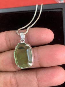 Collier Bohème en Verre Taillé pour Femme, Pendentif Fait Main en Argent Allemand avec Pierre Précieuse, Bijoux pour Femme - Product Image 3