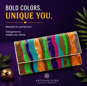 Bolso de mano artesanal con cuentas de colores vibrantes – Elegante bolso de noche para mujer, hecho a mano con cuidado, de calidad premium y diseño exclusivo. - Product Image 3