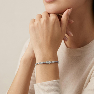 Chaîne de cheville pour femme en diamant de laboratoire taille brillant, certifiée IGI, plaqué argent sterling, couleur D blanche, bijou de fiançailles tendance - Product Image 3