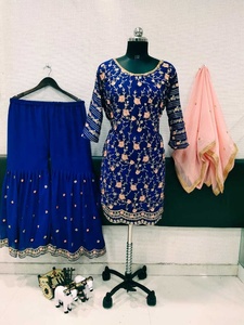 Salwar Kameez Plazo กับ Dupatta,ชุดปาร์ตี้ออกแบบปากีสถานอินเดียพร้อม - Product Image 3