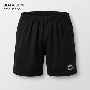 Shorts de pickleball pour homme, noirs, en polyester uni, taille élastique, séchage rapide, légers, décontractés, avec poches - Product Image 2