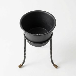 Maceta de Hierro Hecha a Mano de <span class=keywords><strong>15</strong></span> <span class=keywords><strong>cm</strong></span> con Soporte, Trípode de Latón con Patas Retorcidas para Decoración del Hogar, Hoteles y Bodas - Product Image 3