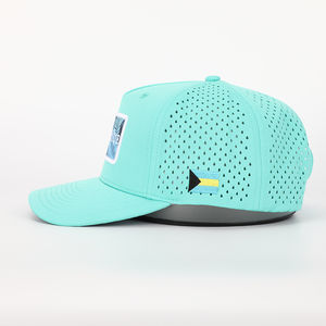 หมวกเบสบอลทรงสปอร์ตหรูหรา 5 แผง ขอบโค้ง ป้องกันน้ำ พร้อมโลโก้ PVC ยาง ปรับสายได้ เหมาะสำหรับทุกเพศ - Product Image 3