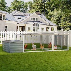 Gallinero de madera grande de 20.93 pies cuadrados con nido, techo de asfalto resistente a la intemperie, jaula para aves de corral con acceso interior para gallinas, casa para gallinas al aire libre - Product Image 2