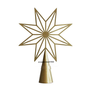 Trending Metal Star Design for <b>Christmas</b> Tree <b>Topper</b> Latest Home Decorative Star Gold Finished Star For Household Use - Product Image 1