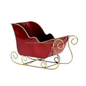 Decoraciones de mesa de trineo de Santa de hierro hechas a mano, adornos navideños para interiores y exteriores disponibles en diseños de varios tamaños - Product Image 3