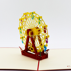 Carte pop-up de grande roue 3D, cadeau en papier fait main pour partenaire ou ami, impression offset, style d'amour - Product Image 3