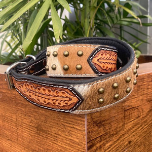 In-Stock Durable Cowhide Leather Pet Collar for Small & Medium Dogs and Padded Neck <b>Ring</b> Hand Tooled Genuine Leather Dog Collars - Product Image 2