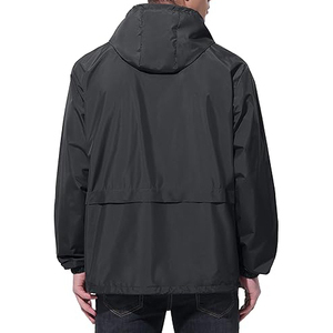 Lightweight <b>Zip</b> <b>Up</b> <b>Jacket</b> With Hood Elastic Cuffs On Sleeves Two Side Pockets Windbreaker <b>Jacket</b> Men - Product Image 4