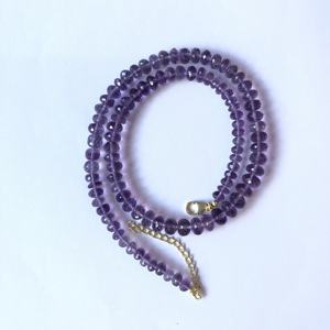 6mm 8mm Purple Natural Amethyst Faceted Rondelle <b>Beads</b> Necklace with <b>Silver</b> Clasp IGI Certified for Jewelry Making Necklace 2026 - Product Image 3