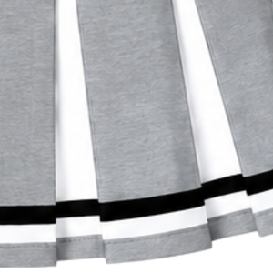 Manufacturer Customized <b>Grey</b> <b>Pleated</b> Cheer <b>Skirt</b> Women Athletic Performance Uniform Dance Team Apparel With Contrast Stripe - Product Image 5