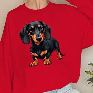 Sudaderas de mujer con ilustración de Dachshund realista - Product Image 4