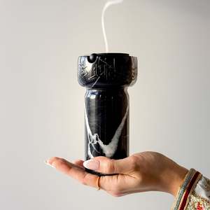 Brûleur d'encens en marbre Atari avec calligraphie arabe, diffuseur aromatique fait main, utilisation toute saison - Product Image 2