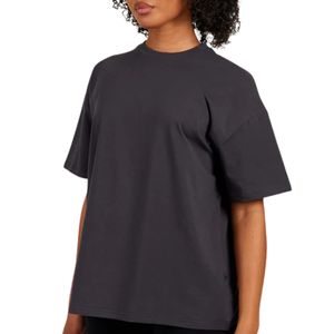 เสื้อยืดโอเวอร์ไซส์ผู้หญิง สไตล์ลำลอง ทรงหลวม ไหล่ตก แขนสั้น คอกลม สตรีทแวร์ ผ้าฝ้าย เสื้อยืดพื้นฐาน ขายส่ง OEM - Product Image 3