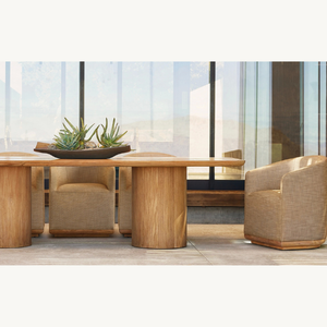 Table rectangulaire en teck en promotion pour salle à manger, fabriquée en teck de qualité, convient à une utilisation en extérieur - Product Image 6