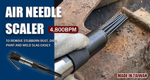 Limpieza eficiente de superficies con LEMATEC Air Needle Scaler con agujas de 4600 BPM 90 PSI 12 Agujas - Product Image 4