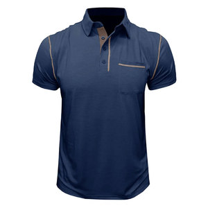 Camisa Unisex al por Mayor con Patrón Sólido, Cuello Vuelto, Manga Corta, Ropa de Trabajo, Logotipo Bordado, Estampado, Tejida, para Golf - Product Image 2