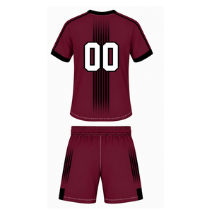 Conjunto de Rugby Negro y Marrón, Jersey de Manga Corta con Cuello Redondo y Pantalones Cortos a Juego, Uniforme Deportivo Transpirable para Entrenamiento en Equipo - Product Image 2
