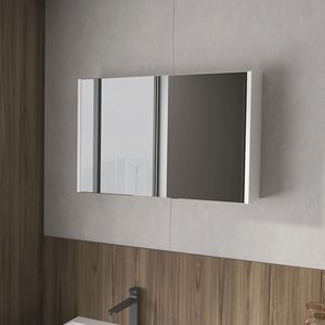 Armadietto bianco a 2 ante per medicinali con specchi inclusi per mensole da bagno - Product Image 1