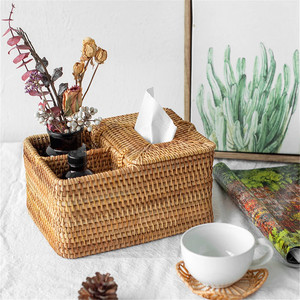 Portapañuelos de ratán, caja para servilletas de papel, cajas de pañuelos para restaurantes y hoteles. - Product Image 3