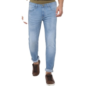 Jean en denim respirant décontracté pour homme, nouveau modèle OEM, pantalon de luxe personnalisé en tissu Oxford à devant plat, style streetwear - Product Image 1