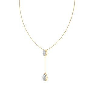 Collar de diamantes cultivados en laboratorio con colgante en forma de pera y corte ovalado de 16 pulgadas para mujer, joyería fina. - Product Image 6