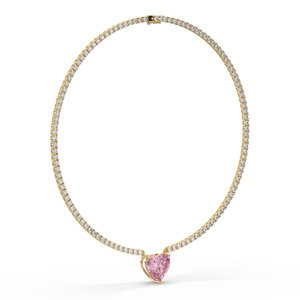 Luxeshine 24.76 CARAT Lab Grown Heart and Round Brilliant Cut Diamond <b>Necklace</b> for Women Luxury IGI Certified - Product Image 1