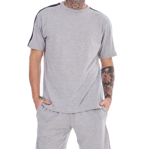 Conjunto Deportivo de Verano para Hombre, Camiseta de Manga Corta y Pantalones Cortos, 2 Piezas, Cuello Transpirable, Algodón de Secado Rápido, Cintura Elástica, para Entrenamiento - Product Image 6