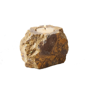Portavelas de Piedra Natural Tallado a Mano de Jaspe Mariam, Piedra Preciosa de Ágata para Sanación, Venta al por Mayor - Product Image 1