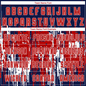 Camiseta de Fútbol con Diseño Desgastado en Colores de EE. UU., Patrón Vertical Sublimado, Uniforme de Fútbol Azul Marino, Rojo y Blanco, Transpirable, para Partidos de Equipo - Product Image 4