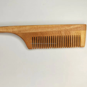 Peine de pelo de madera de Neem respetuoso con el medio ambiente para promoción de salón de casa y uso de viaje de proveedor indio a precio de exportación - Product Image 1