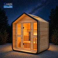 Cabaña de sauna de desarrollo permitido con certificación UKCA, WiFi inteligente, techo a dos aguas de madera termotratada, 230V, DDP Reino Unido, para jardín, DIY